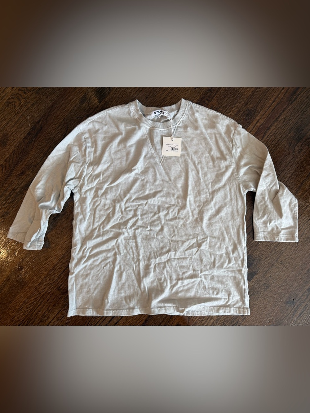 Women’s  Light Gray/Washed White Long Sleeve Tee new with tags size medium